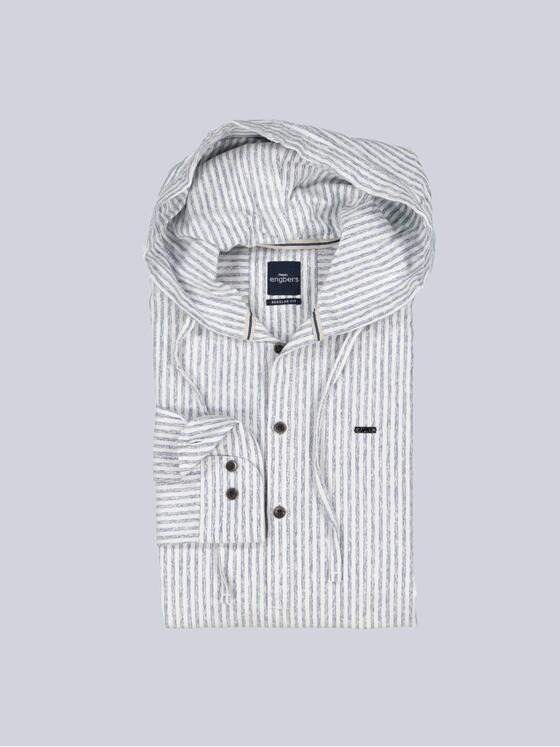 engbers Herren Langarm-Shirt mit Leinenanteil Mittelblau 38946