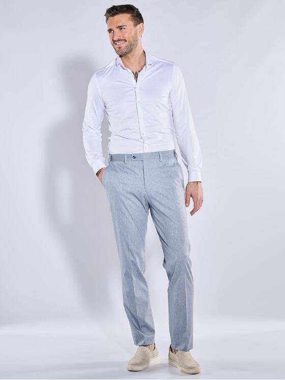 emilio adani Herren Anzug-Hose strukturiert Blau 38443