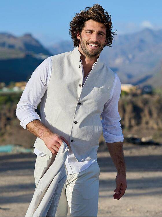 emilio adani Herren Sakko-Weste slim fit Weiß 38429