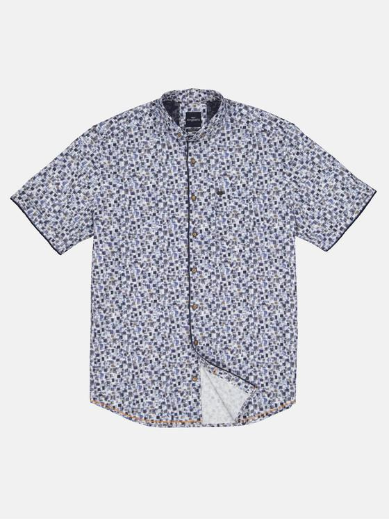 engbers Herren Kurzarm-Hemd gemustert Blau 33097