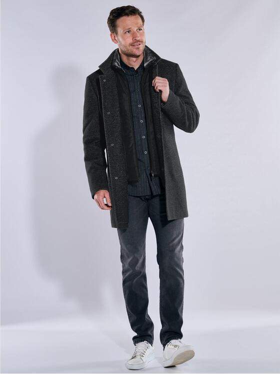 ENGBERS GERMANY Herren Mantel regular Schwarz 37535