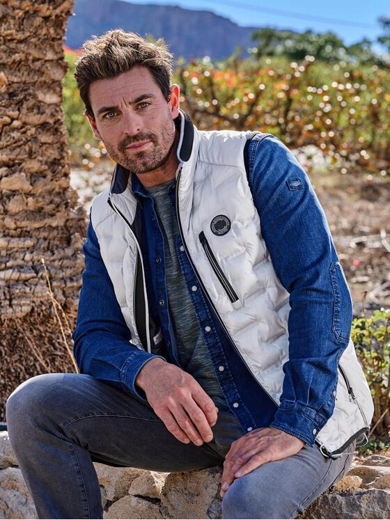 engbers Herren Steppweste regular Grau 36172