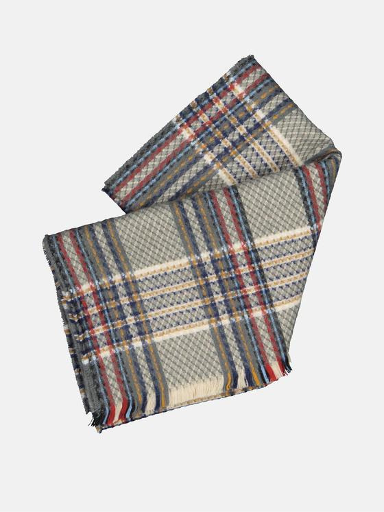 engbers Herren Strickschal kariert Silbergrau 33905