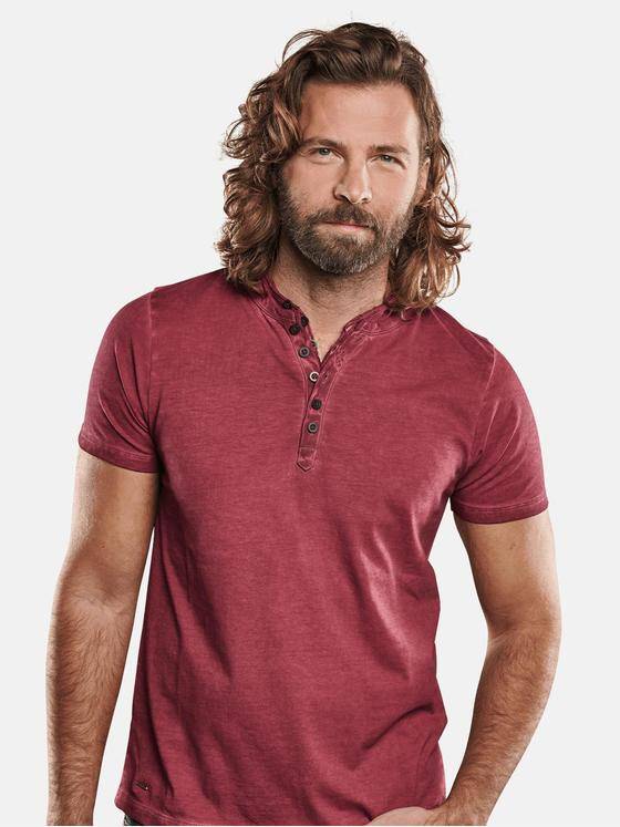 emilio adani Herren Henley T-Shirt Rot 29253