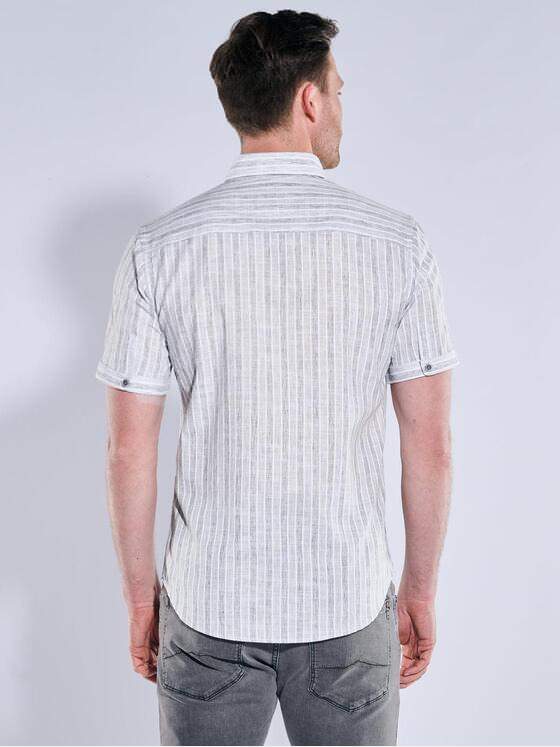 engbers Herren Kurzarm-Hemd mit Leinenanteil Anthrazit 39200