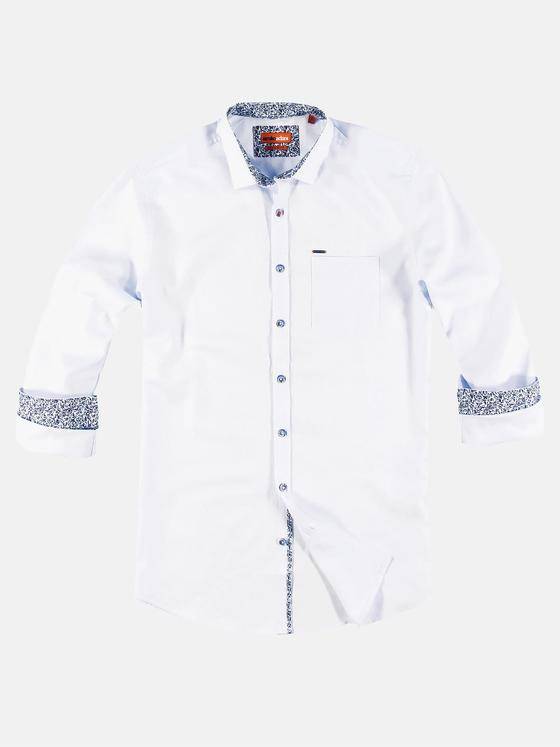 emilio adani Herren Dezent gemustertes Langarmhemd Hellblau 30537