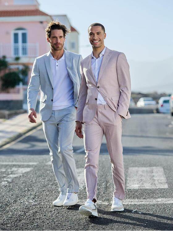 emilio adani Herren Anzug-Sakko slim fit Violett 38866