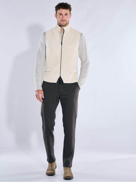 emilio adani Herren Sakko-Weste mit Zipper Naturweiss 39386