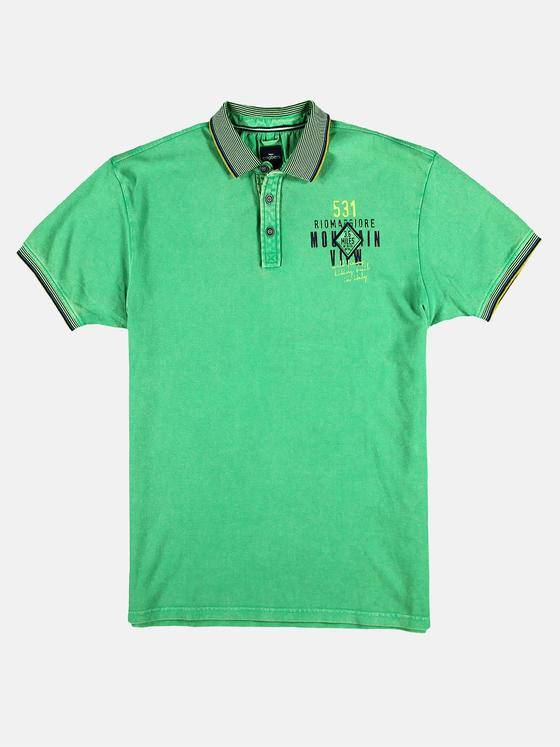 engbers Herren Poloshirt mit Konrasteffekten Grasgruen 29219