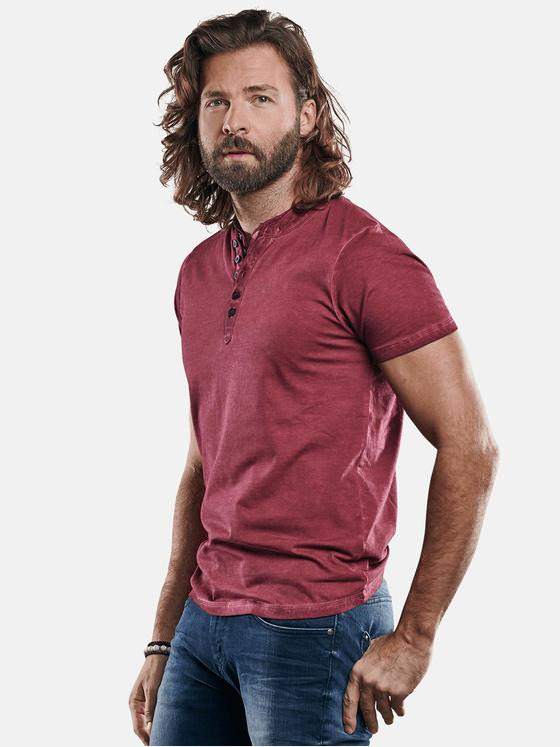 emilio adani Herren Henley T-Shirt Rot 29253