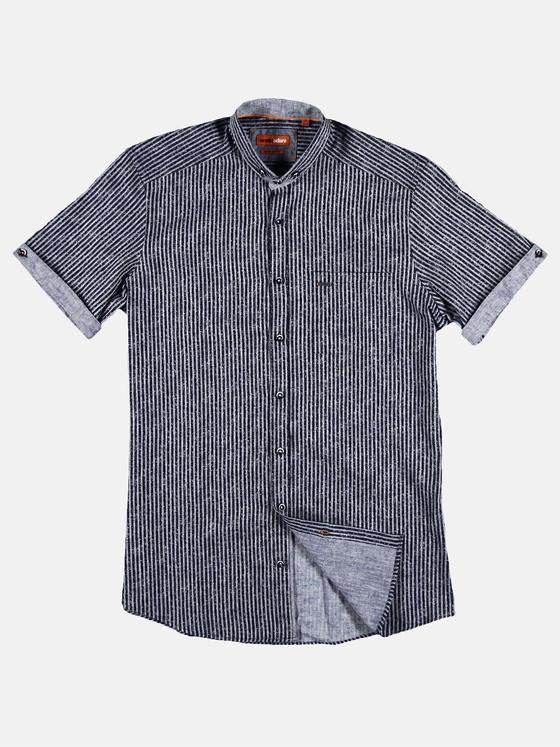emilio adani Herren gestreiftes Hemd aus softer Halbleinen Ware Blau 29440