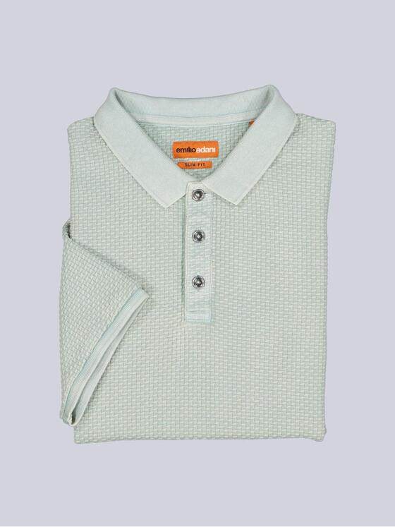 emilio adani Herren Poloshirt mit strukturierter Warenoberfläche Hellgruen 40125