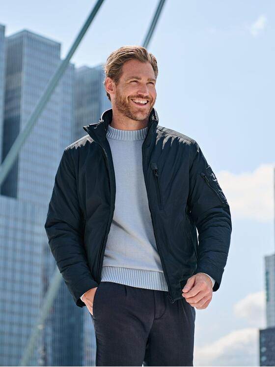 engbers Herren Jacke dezent glänzend Saphirblau 39306