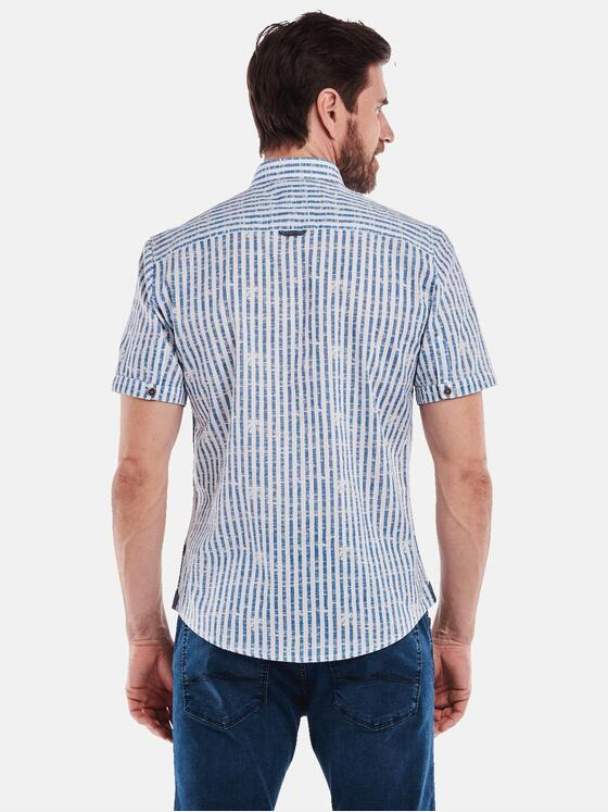 engbers Herren Kurzarm-Hemd gemustert Blau 35140