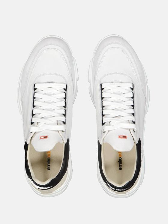 emilio adani Herren Sneaker aus Nubuk-Leder Weiß 34483