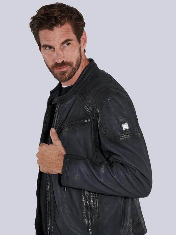 engbers Herren Lederjacke regular Blau 35445