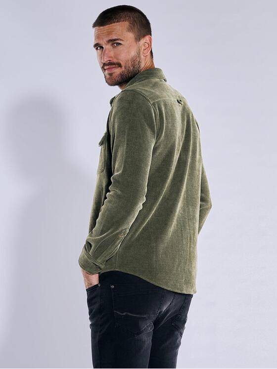 emilio adani Herren Overshirt slim fit Grün 37285