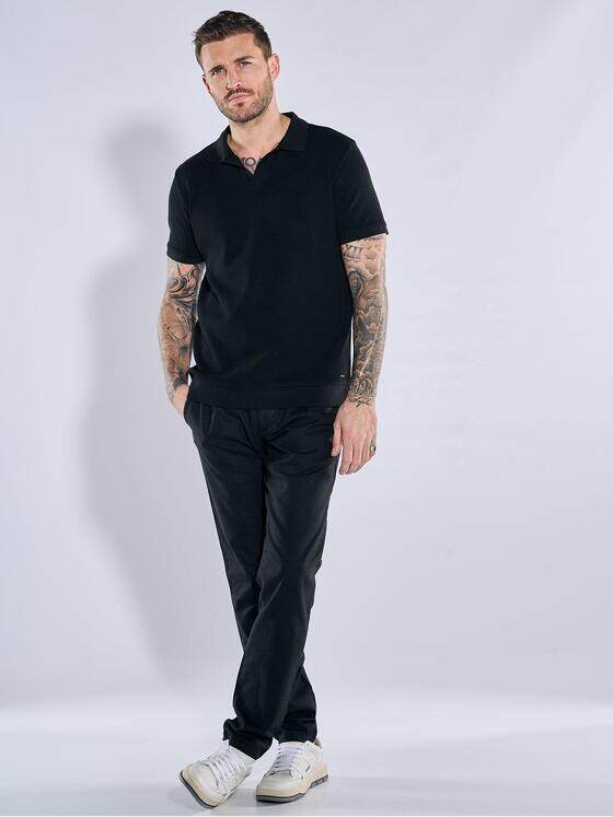 emilio adani Herren Polo-Shirt uni Schwarz 38320