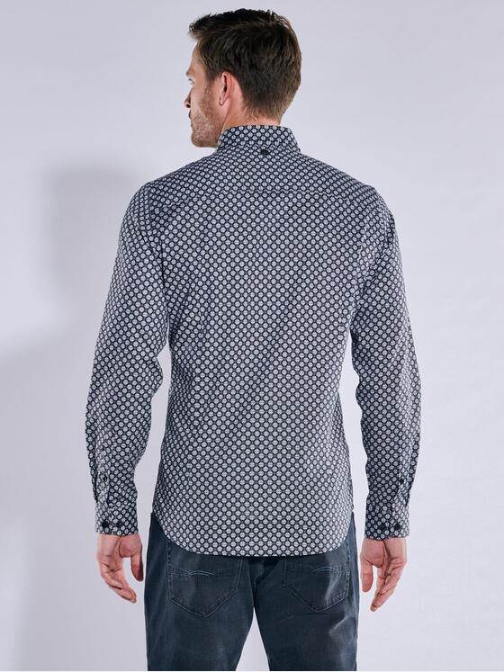 ENGBERS GERMANY Herren Langarm-Hemd in Satin-Warenqualität Schwarz 37445