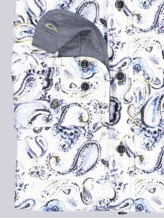 engbers Herren Langarm-Hemd gemustert Brilliantblau 38109