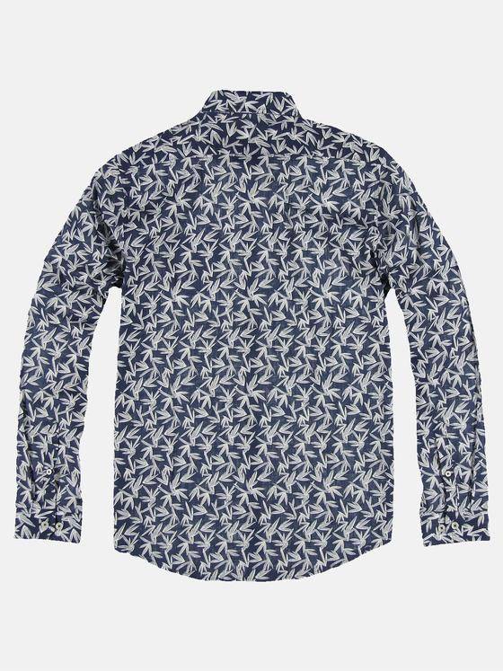 emilio adani Herren All-Over-Print-Hemd Blau 31328
