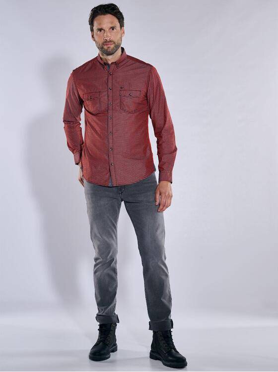 engbers Herren Langarm-Hemd kariert Rot 38011