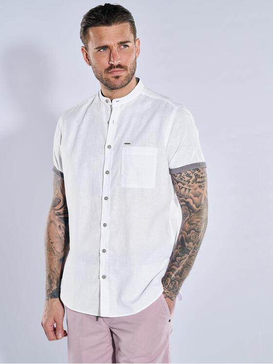 emilio adani Herren Kurzarm-Hemd uni Weiß 38894