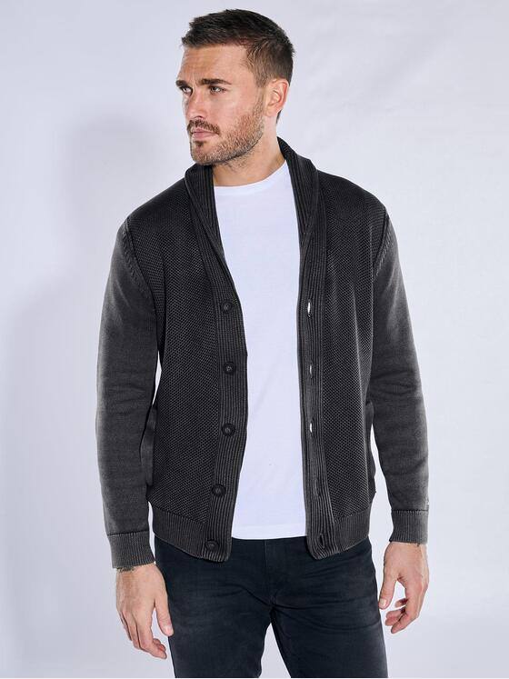 emilio adani Herren Cardigan strukturiert Grau 38250