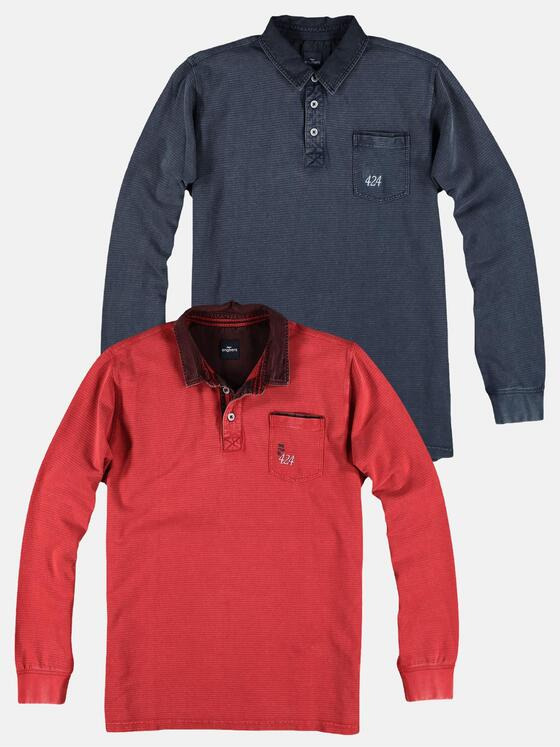 engbers Herren Poloshirt langarm Signalrot 28913