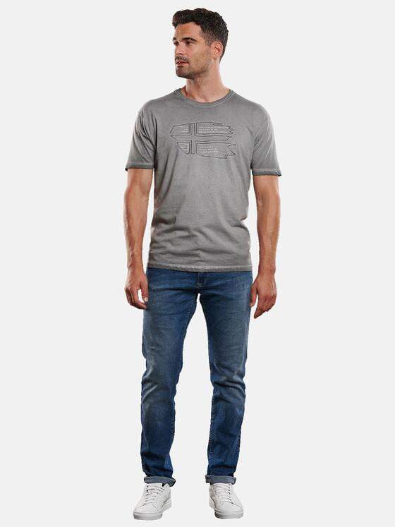 engbers Herren T-Shirt Rundhals mit Stickerei Grau 31658