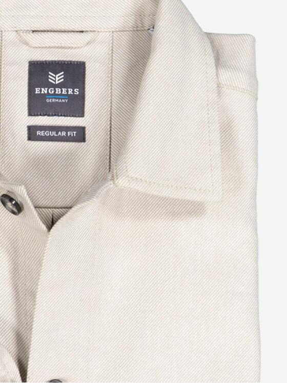 ENGBERS GERMANY Herren Langarm-Hemd mit Leinenanteil Beige 37148