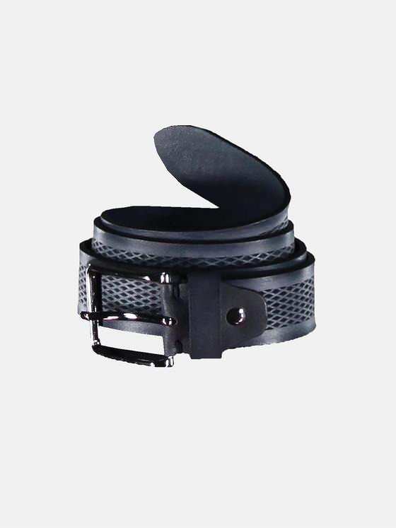 engbers Herren Sportiver Ledergürtel mit Flechtprägung Kieselgrau 31335