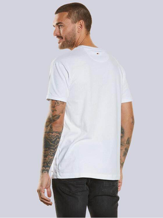 emilio adani Herren T-Shirt uni Weiß 34549