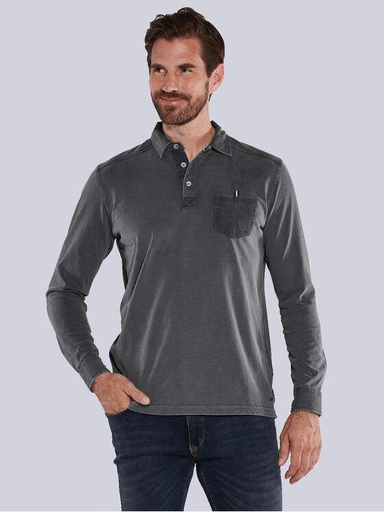 engbers Herren Langarm-Shirt mit Polokragen Grau 35682