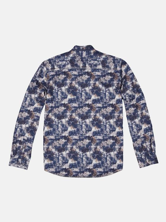 engbers Herren Langarm-Hemd gemustert Blau 34190
