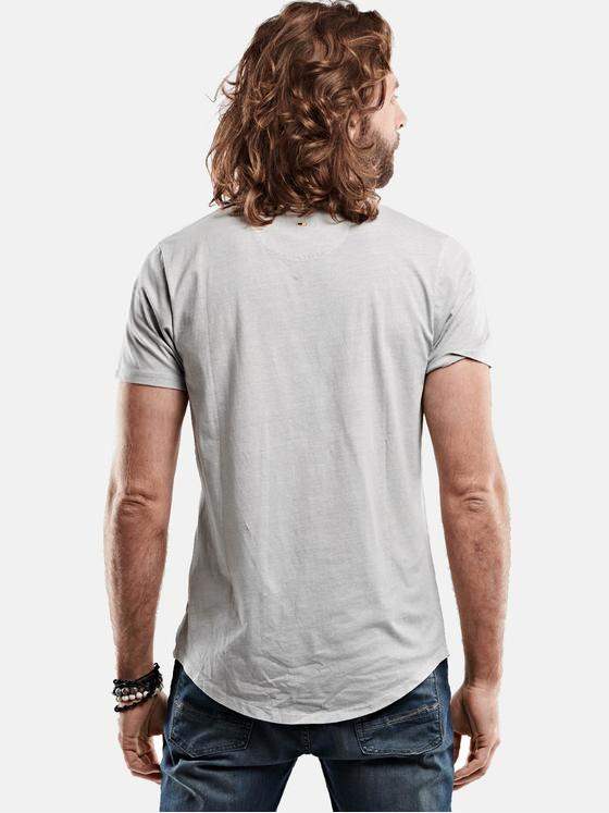emilio adani Herren Statement-Print T-Shirt Grau 27313