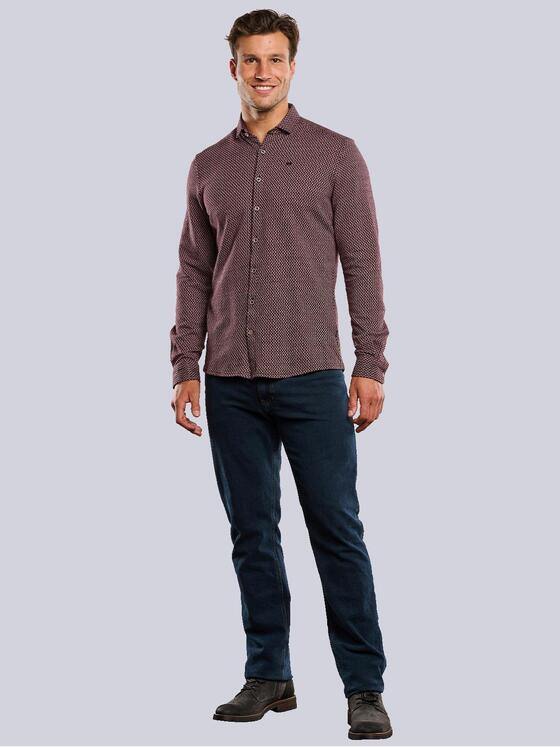 engbers Herren Langarm-Hemd gemustert Rot 33634