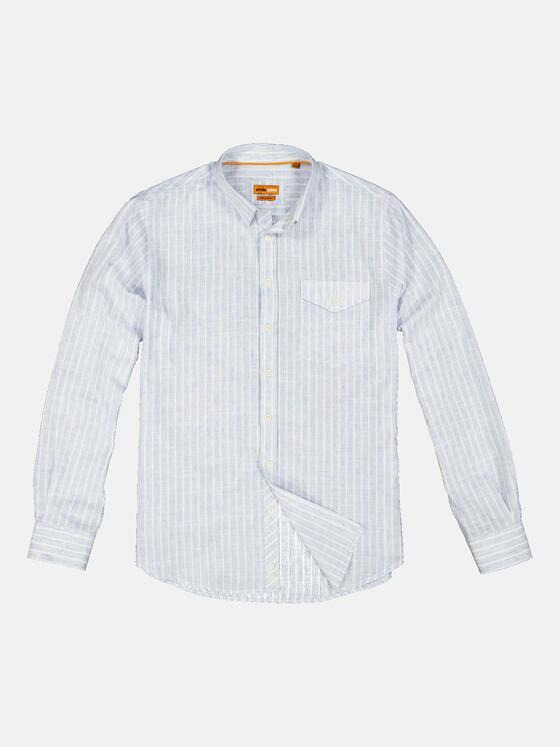 emilio adani Herren Langarm-Hemd gestreift Blau 34783