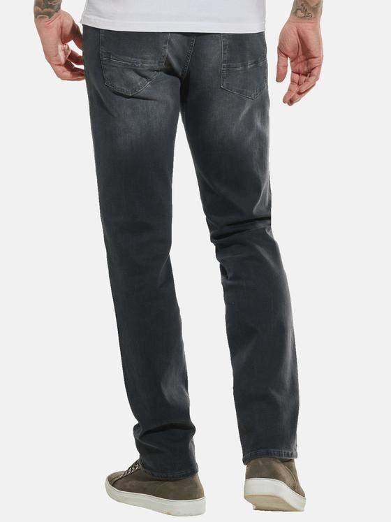 emilio adani Herren Slim Fit Jeans mit leichten Destroy-Elementen Grau 31308