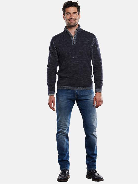 engbers Herren Pullover mit Stehkragen Saphirblau 32037