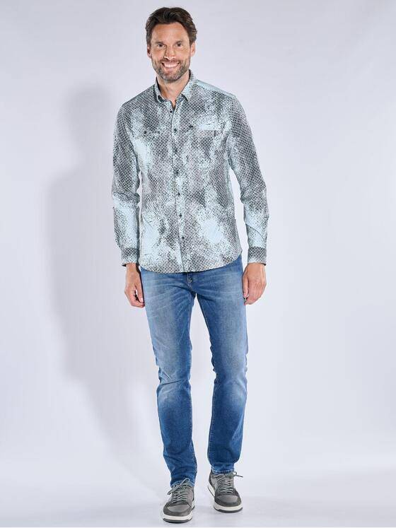 engbers Herren Langarm-Hemd gemustert Saphirblau 39242