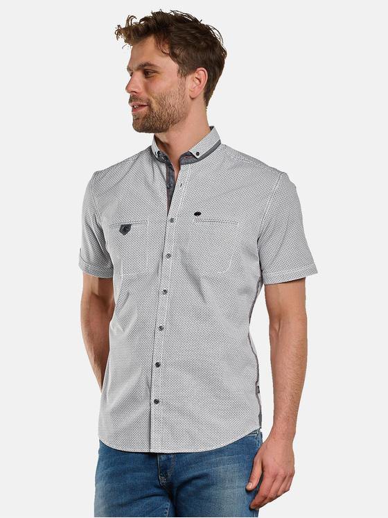 engbers Herren Kurzarm-Hemd mit Minimalprint Reinweiss 33094