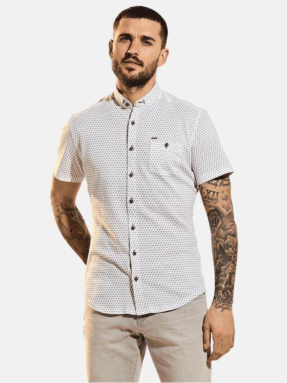 emilio adani Herren Smartes Halbarmhemd Beige 31549