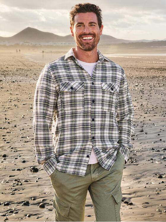 engbers Herren Kerniges Overshirt aus Leno-Ware Brilliantblau 40546