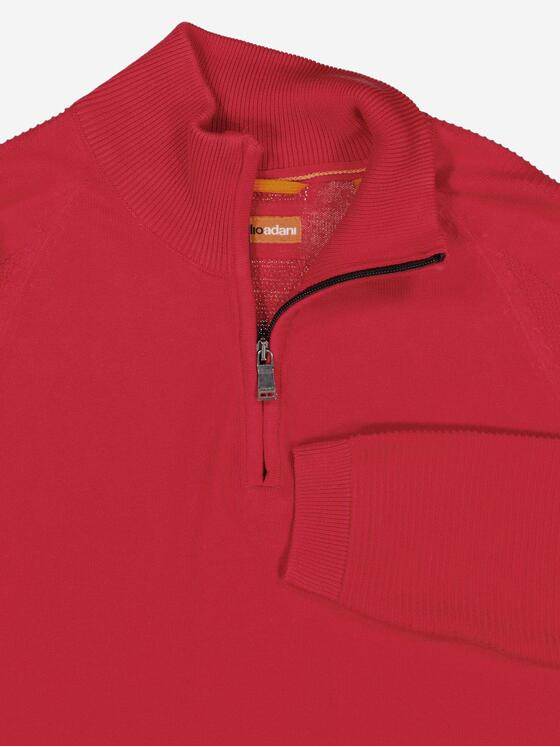 emilio adani Herren Pullover mit Troyerkragen Rot 38131