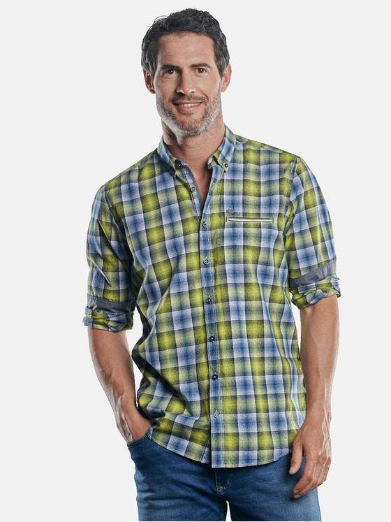 engbers Herren Karohemd Limonengelb 30146