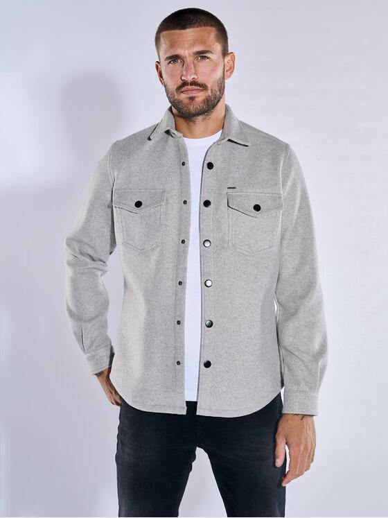 emilio adani Herren Overshirt uni Grau 37632