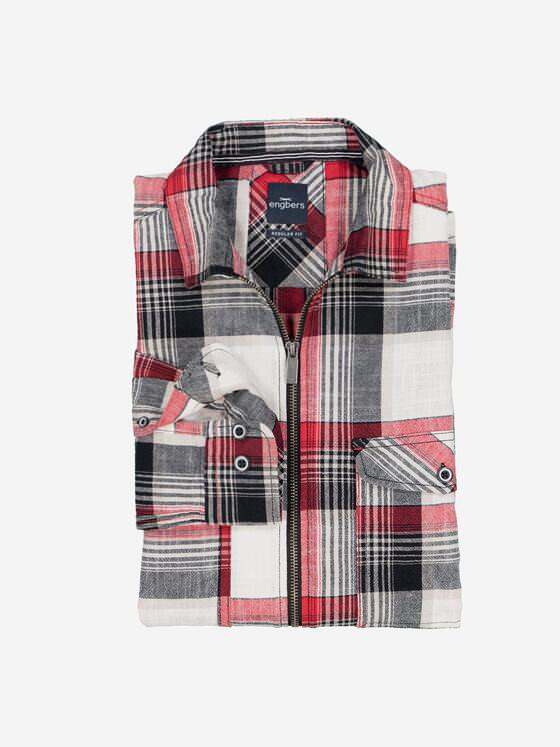 engbers Herren Overshirt kariert Rot 38229