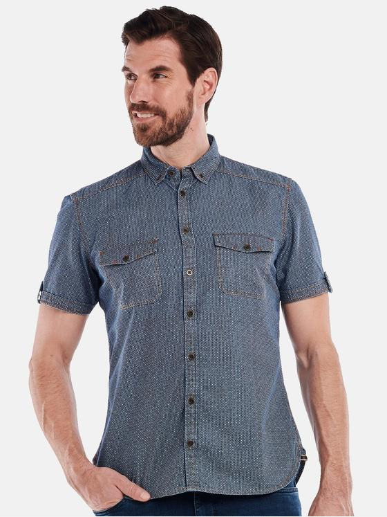 engbers Herren Kurzarm-Hemd regular Blau 34971