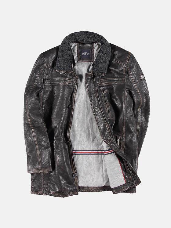engbers Herren Lange Lederjacke Anthrazit 30753
